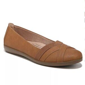 💜 LifeStride Northern Slip-On Flats Tan Comfort Shoes Size 9.5
